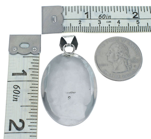 Native American Navajo Sterling Silver And Mother of Pearl Pendant X11454